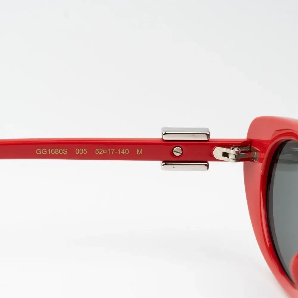 Gucci Men Sunglasses Red Grey Cat Eye GG1680S 005 BRAND NEW